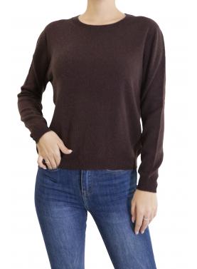 Maglia girocollo tinta unita  misto cashmere 